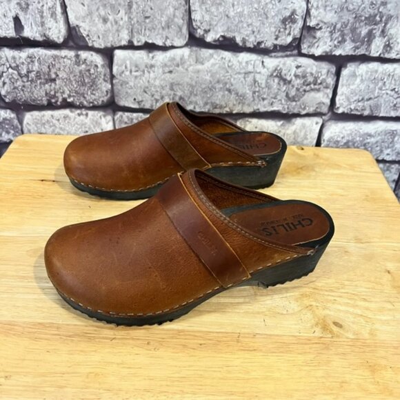 Chilis Brown Slip On Clogs Size 7 - Picture 2 of 7